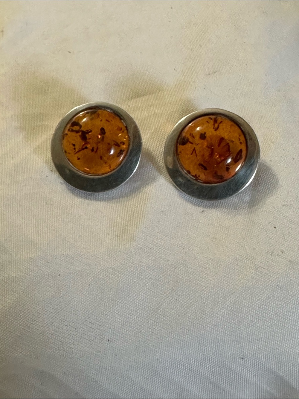 Baltic Amber 925 Sterling Silver Post Earrings
